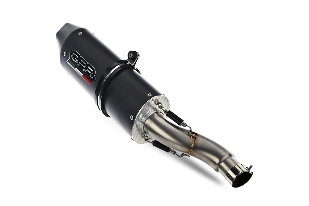 Escape compatible con Honda Cb 400 X 2019-2025, Furore Evo4 Nero, Escape legal, homologado, silenciador con db killer desmontable y tubo de conexión específico 