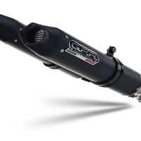 Escape compatible con Aprilia Dorsoduro 1200 2011-2016, Furore Evo4 Nero, Par de terminales de escape homologados, con db killer extraíble, catalizadores y tubo de conexión específico 