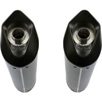 Escape compatible con Yamaha MT03 660 2006-2013, Furore Poppy, Par de terminales de escape homologados, con db killer extraíble, catalizadores y tubo de conexión específico 