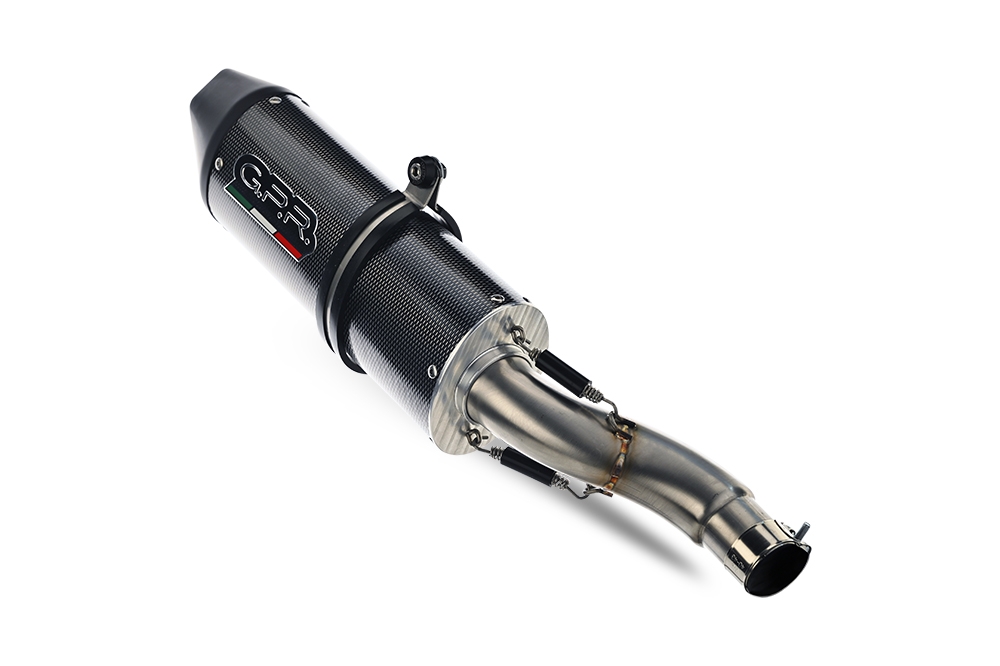 Escape compatible con Yamaha MT03 660 2006-2013, Furore Poppy, Par de terminales de escape homologados, con db killer extraíble, catalizadores y tubo de conexión específico 