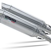 GPR escape compatible con  Aprilia Etv Caponord 1000 Rally 2001-2007, Furore-X Inox, Par de terminales de escape homologados, con db killer extraíble, catalizadores y tubo de conexión específico 
