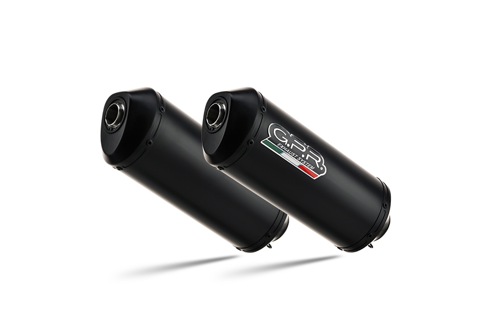 Escape compatible con Yamaha Bt Bulldog 1100 2002-2007, Ghisa , Par de terminales de escape homologados, con db killer extraíble, catalizadores y tubo de conexión específico 