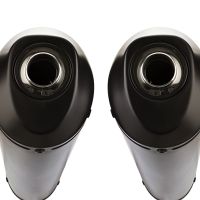 Escape compatible con Yamaha Bt Bulldog 1100 2002-2007, Ghisa , Par de terminales de escape homologados, con db killer extraíble, catalizadores y tubo de conexión específico 