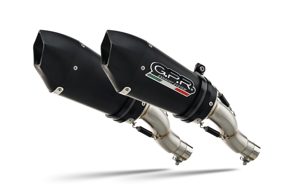 Escape compatible con Ducati Hypermotard 1100 -1100 Evo 2007-2012, Gpe Ann. Black titanium, Par de terminales de escape homologados, con db killer extraíbles y tubos de conexión específicos 