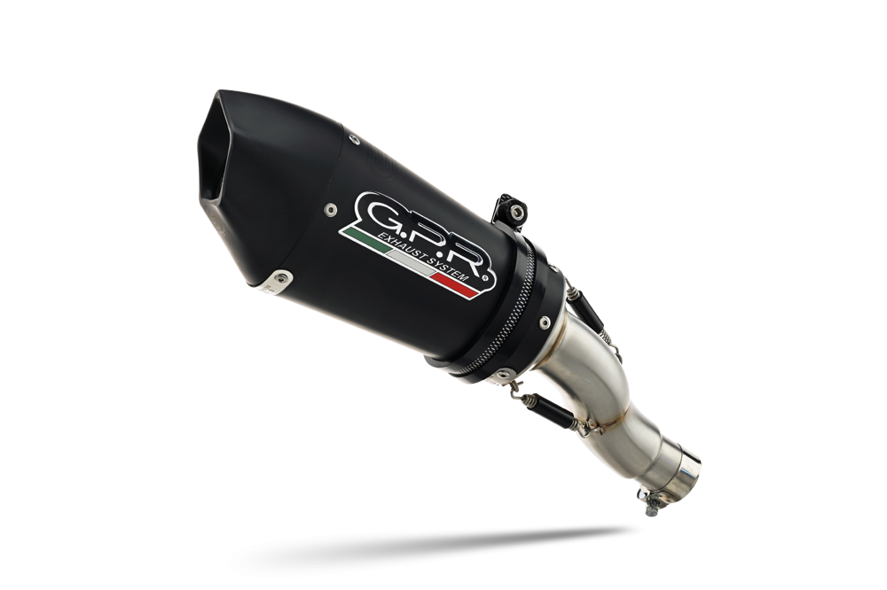 Escape compatible con Benelli Leoncino 500 Trail 2017-2024, Gpe Ann. Black titanium, Escape legal, homologado, silenciador con db killer desmontable y tubo de conexión específico 
