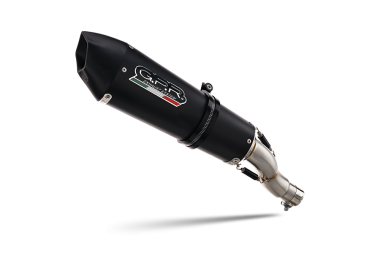 Escape compatible con Benelli Trk 702 X 2023-2024, GP Evo4 Black Titanium, Escape legal, homologado, silenciador con db killer desmontable y tubo de conexión específico 