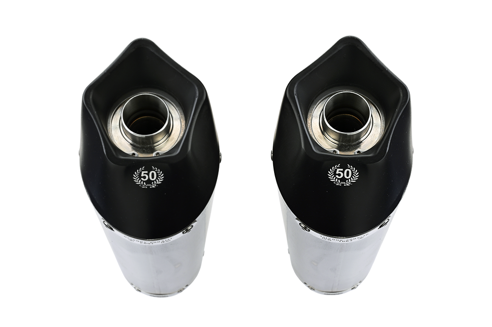 Escape compatible con Ducati Hypermotard 1100 -1100 Evo 2007-2012, Gpe Ann. Black titanium, Par de terminales de escape homologados, con db killer extraíbles y tubos de conexión específicos 