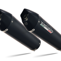 Escape compatible con Ducati Multistrada 620 2005-2007, Gpe Ann. Black titanium, Par de terminales de escape homologados, con db killer extraíbles y tubos de conexión específicos 