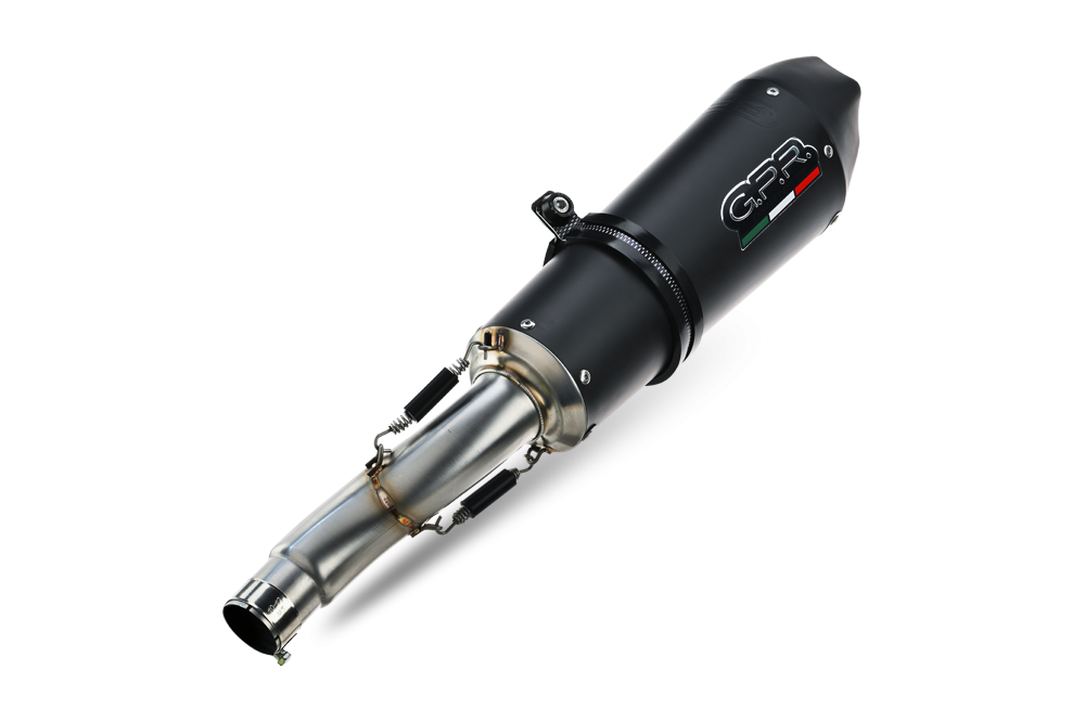 Escape compatible con Ducati Hypermotard 1100 -1100 Evo 2007-2012, Gpe Ann. Black titanium, Par de terminales de escape homologados, con db killer extraíbles y tubos de conexión específicos 