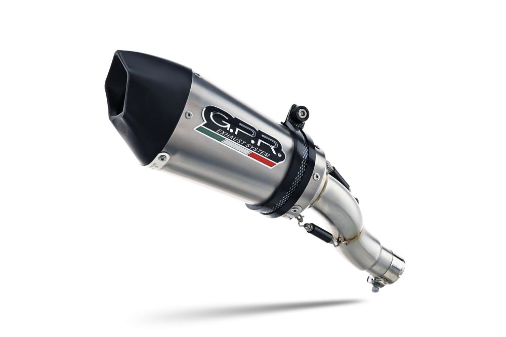 Escape compatible con Ktm Adventure 390 2021-2024, GP Evo4 Titanium, Escape legal, homologado, silenciador con db killer desmontable y tubo de conexión específico 