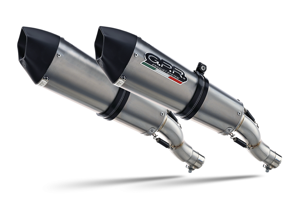 Escape compatible con Aprilia Rsv 1000 R Factory 2006-2010, Gpe Ann. titanium, Par de terminales de escape homologados, con db killer extraíble, catalizadores y tubo de conexión específico 
