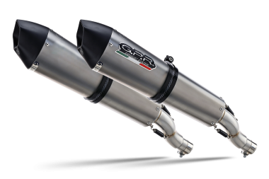 Escape compatible con Husqvarna TE 630 E - SMS 630 - Smr 630 2010-2014, Gpe Ann. titanium, Par de terminales de escape homologados, con db killer extraíbles y tubos de conexión específicos 
