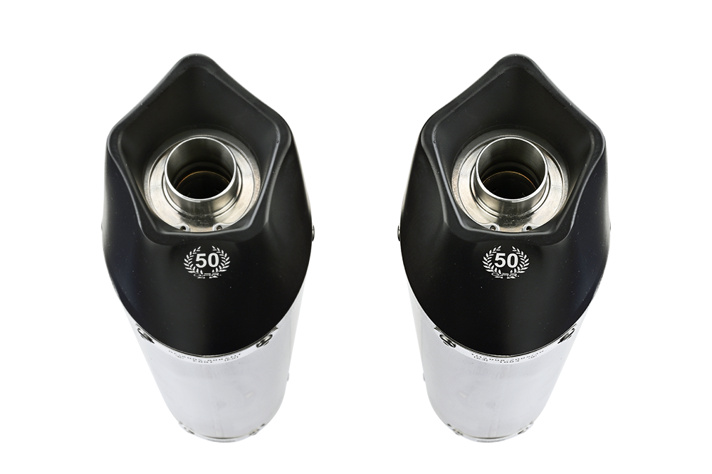 Escape compatible con Husqvarna TE 630 E - SMS 630 - Smr 630 2010-2014, Gpe Ann. titanium, Par de terminales de escape homologados, con db killer extraíbles y tubos de conexión específicos 