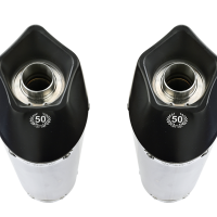 Escape compatible con Husqvarna TE 630 E - SMS 630 - Smr 630 2010-2014, Gpe Ann. titanium, Par de terminales de escape homologados, con db killer extraíbles y tubos de conexión específicos 
