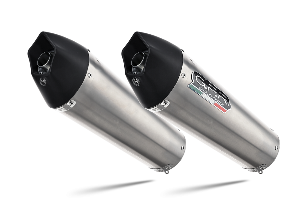 Escape compatible con Aprilia Shiver 750 Gt 2007-2016, Gpe Ann. titanium, Doble escape racing, con tubos de conexión, artículo sin homologación 