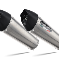 Escape compatible con Aprilia Shiver 750 Gt 2007-2016, Gpe Ann. titanium, Doble escape racing, con tubos de conexión, artículo sin homologación 