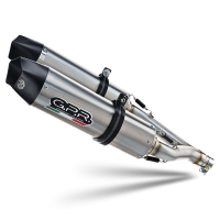 Escape compatible con Aprilia Shiver 900 2017-2020, GP Evo4 Titanium, Par de terminales de escape homologados, con db killer extraíbles y tubos de conexión específicos 