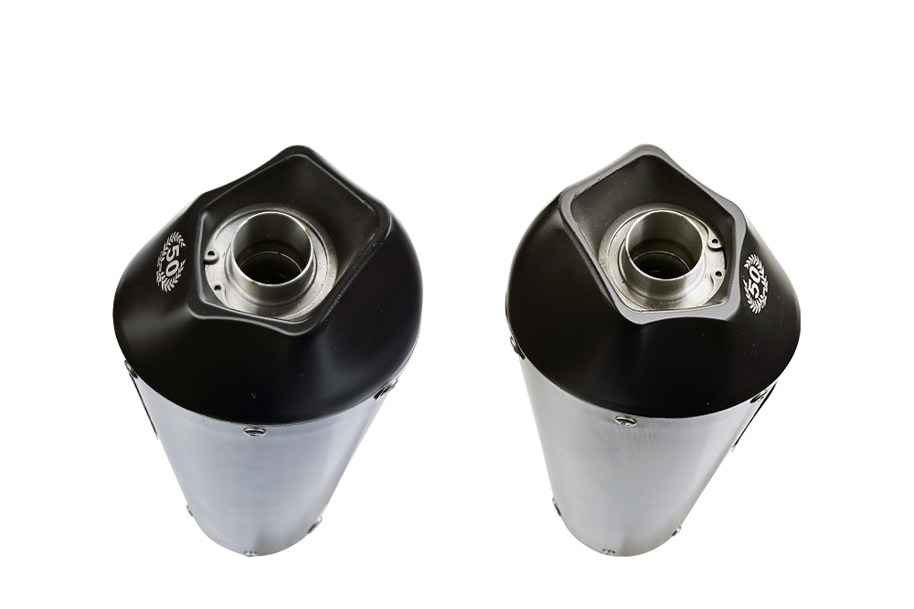 Escape compatible con Aprilia Shiver 750 Gt 2007-2016, Gpe Ann. titanium, Doble escape racing, con tubos de conexión, artículo sin homologación 