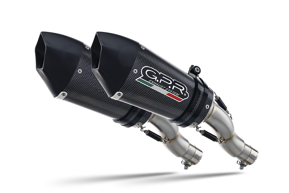Escape compatible con Ducati Hypermotard 1100 -1100 Evo 2007-2012, Gpe Ann. Poppy, Par de terminales de escape homologados, con db killer extraíbles y tubos de conexión específicos 