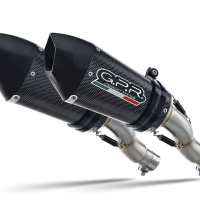 Escape compatible con Ducati Hypermotard 1100 -1100 Evo 2007-2012, Gpe Ann. Poppy, Par de terminales de escape homologados, con db killer extraíbles y tubos de conexión específicos 