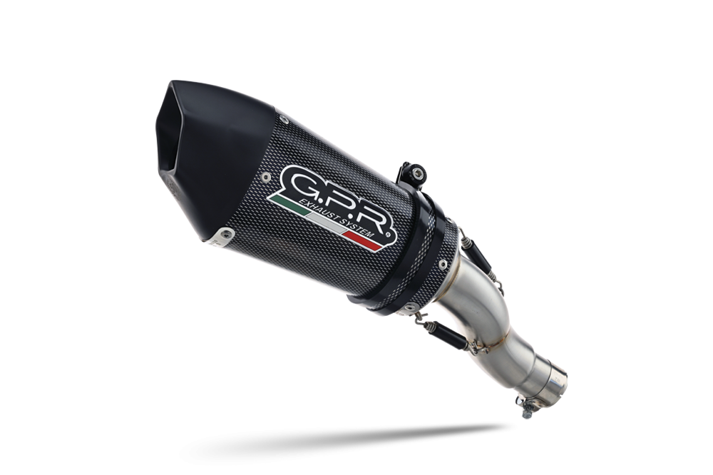 Escape compatible con Yamaha Mt-03 2018-2020, GP Evo4 Poppy, Escape legal, homologado, silenciador con db killer desmontable y tubo de conexión específico 