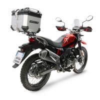 Baúl GPR TECH compatible con  Hero Xpulse 200 4V 2025/2026 E5 plus Baúl Alpi-Tech en aluminio color plata con placa específica incluida Capacidad Litros 26