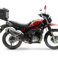 Baúl GPR TECH compatible con  Hero Xpulse 200 4V 2025/2026 E5 plus Baúl Alpi-Tech en aluminio, color negro con placa específica incluida Capacidad Litros 26