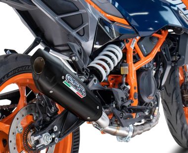 Escape compatible con Husqvarna Svartpilen 125 2024-2025, GP-Revo Black Titanium, Escape legal, homologado, silenciador con db killer desmontable y tubo de conexión específico 