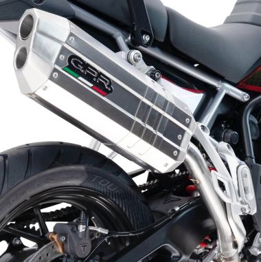 Escape compatible con Bmw F 700 Gs 2011-2015, Hyper Sonic Inox, Escape legal, homologado, silenciador con db killer desmontable y tubo de conexión específico 
