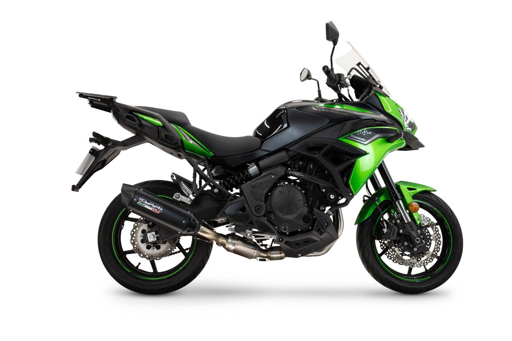 Escape compatible con Kawasaki Versys 650 2023-2025, Furore-X Titanio Nero, Silenciador homologado para ruido, escape completo con catalizador y db killer 