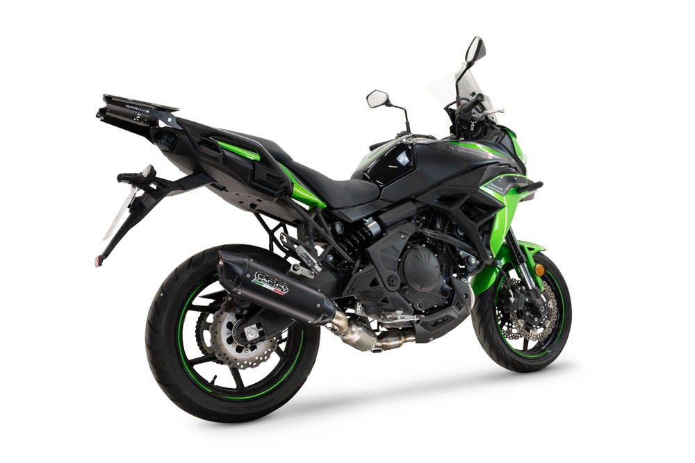 Escape compatible con Kawasaki Versys 650 2023-2025, Furore-X Titanio Nero, Silenciador homologado para ruido, escape completo con catalizador y db killer 