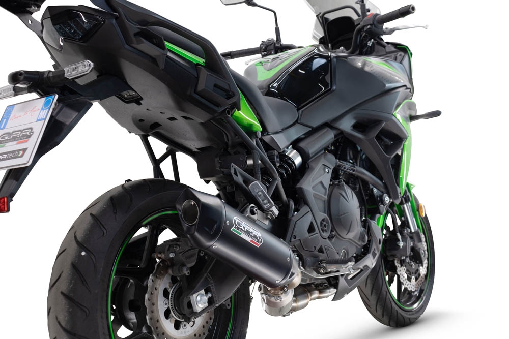 Escape compatible con Kawasaki Versys 650 2023-2025, Furore-X Titanio Nero, Silenciador homologado para ruido, escape completo con catalizador y db killer 