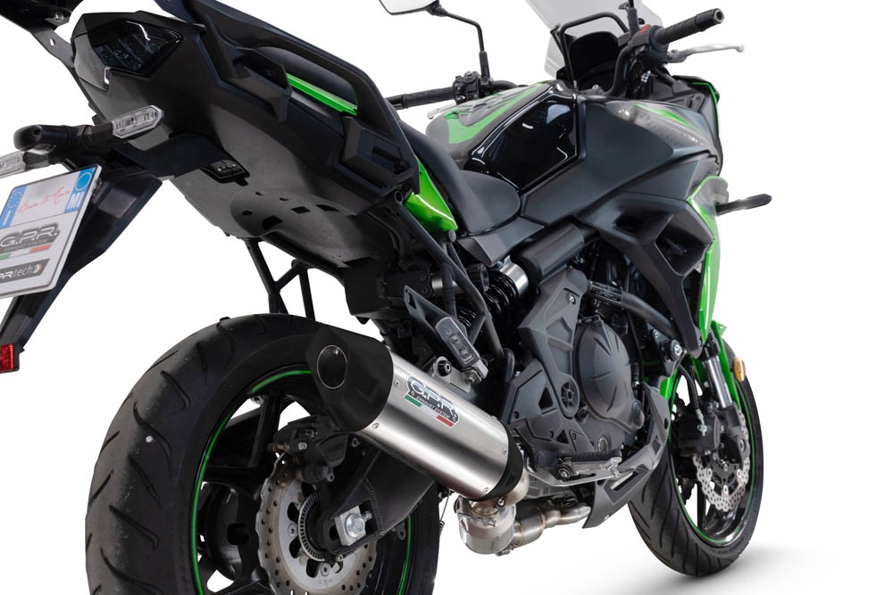 Escape compatible con Kawasaki Versys 650 2023-2025, Furore-X Titanio, Silenciador homologado para ruido, escape completo con catalizador y db killer 