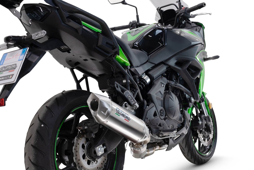 Escape compatible con Kawasaki Versys 650 2023-2025, Furore-X Acciaio Inox, Silenciador homologado para ruido, escape completo con catalizador y db killer 