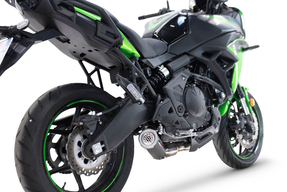 Escape compatible con Kawasaki Versys 650 2023-2025, M3 Black Titanium, Escape completo racing, incluyendo colector y db killer desmontable, sin homologación 