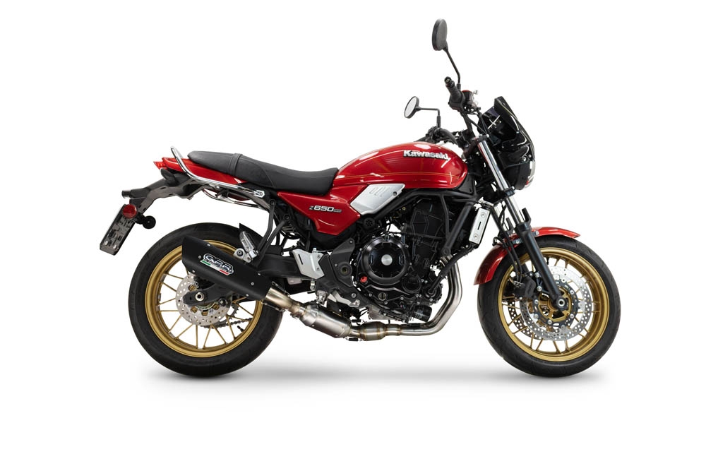 Escape compatible con Kawasaki Z 650 RS 2024-2025, GP-Revo Black Titanium, Silenciador homologado para ruido, escape completo con catalizador y db killer 
