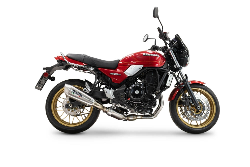 Escape compatible con Kawasaki Z 650 RS 2024-2025, GP-Revo Titanium, Silenciador homologado para ruido, escape completo con catalizador y db killer 