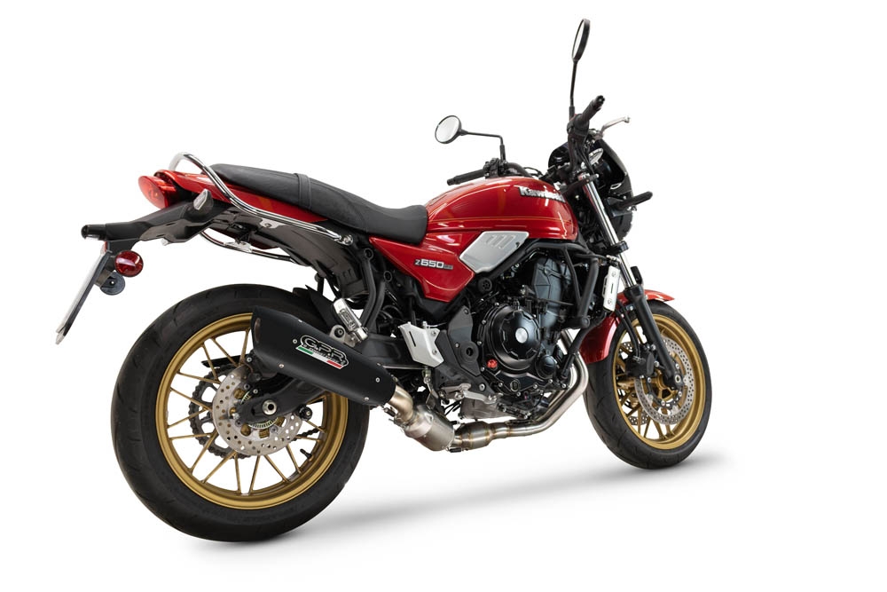 Escape compatible con Kawasaki Z 650 RS 2024-2025, GP-Revo Black Titanium, Silenciador homologado para ruido, escape completo con catalizador y db killer 