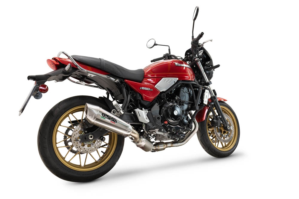 Escape compatible con Kawasaki Z 650 RS 2024-2025, GP-Revo Titanium, Silenciador homologado para ruido, escape completo con catalizador y db killer 