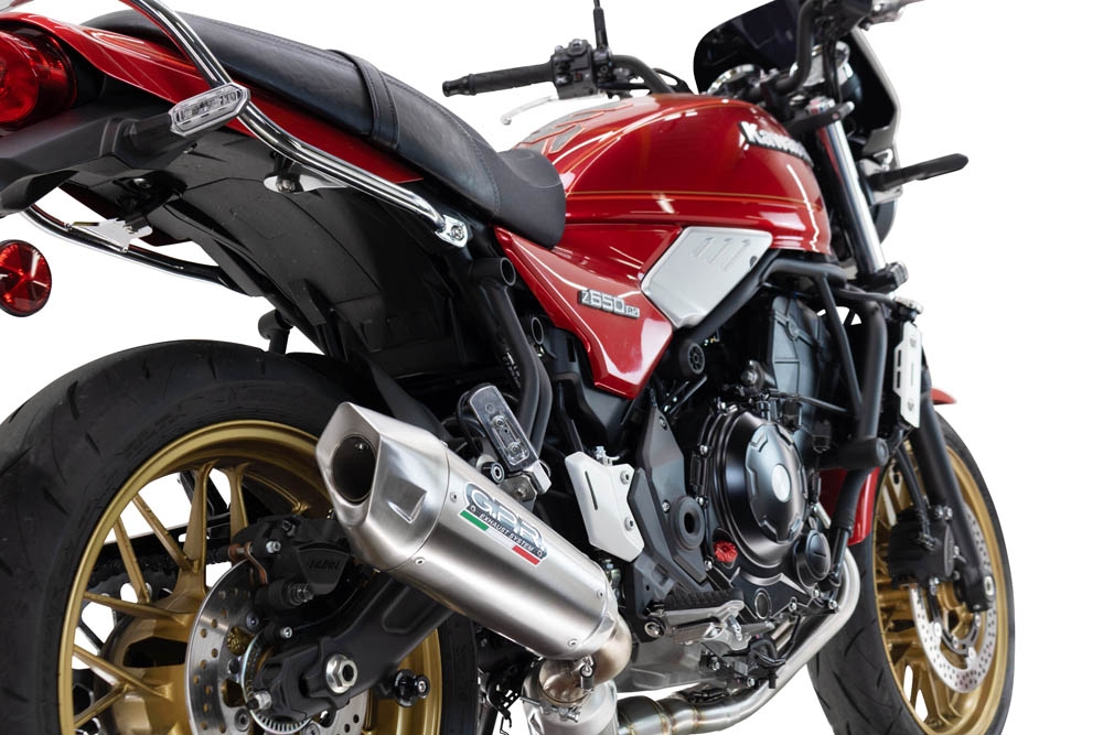 Escape compatible con Kawasaki Z 650 RS 2024-2025, GP-Revo Titanium, Silenciador homologado para ruido, escape completo con catalizador y db killer 
