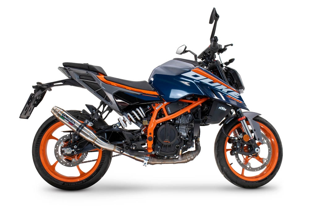 Escape compatible con Ktm Duke 250 2024-2025, Deeptone Inox, Escape legal, homologado, silenciador con db killer desmontable y tubo de conexión específico 