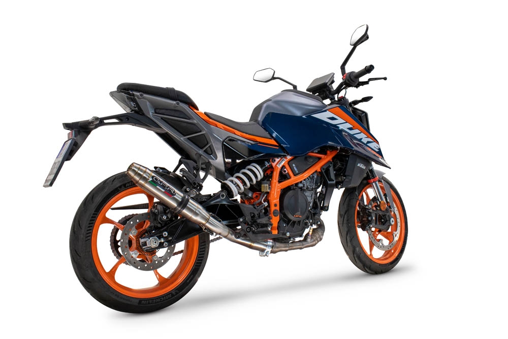 Escape compatible con Ktm Duke 250 2024-2025, Deeptone Inox, Escape legal, homologado, silenciador con db killer desmontable y tubo de conexión específico 