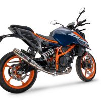Escape compatible con Ktm Duke 250 2024-2025, Deeptone Inox, Escape legal, homologado, silenciador con db killer desmontable y tubo de conexión específico 