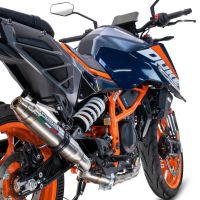 Escape compatible con Ktm Duke 250 2024-2025, Deeptone Inox, Escape legal, homologado, silenciador con db killer desmontable y tubo de conexión específico 