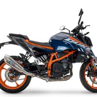 Escape compatible con Ktm Duke 250 2024-2025, GP-Revo Titanium, Escape legal, homologado, silenciador con db killer desmontable y tubo de conexión específico 