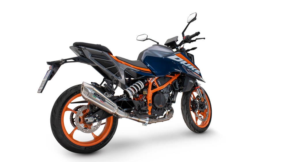 Escape compatible con Ktm Duke 250 2024-2025, GP-Revo Titanium, Escape legal, homologado, silenciador con db killer desmontable y tubo de conexión específico 