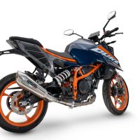Escape compatible con Ktm Duke 250 2024-2025, GP-Revo Titanium, Escape legal, homologado, silenciador con db killer desmontable y tubo de conexión específico 