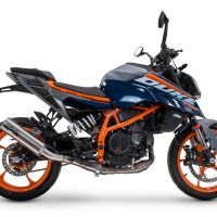 Escape compatible con Ktm Duke 250 2024-2025, M3 Inox , Escape legal, homologado, silenciador con db killer desmontable y tubo de conexión específico 