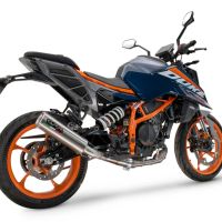 Escape compatible con Ktm Duke 250 2024-2025, M3 Inox , Escape legal, homologado, silenciador con db killer desmontable y tubo de conexión específico 