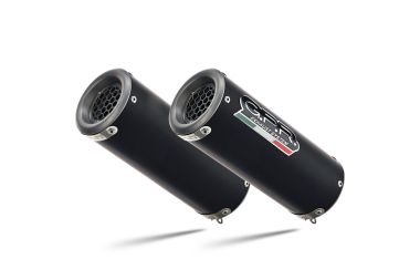 Escape compatible con Ducati Monster 696 2008-2014, M3 Black Titanium, Par de terminales de escape homologados, con db killer extraíbles y tubos de conexión específicos 